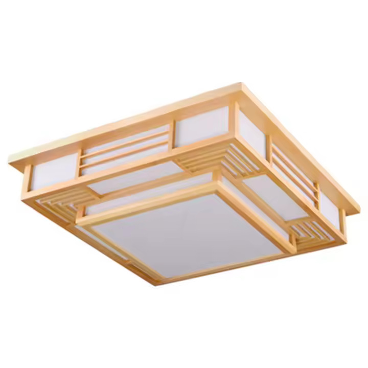 Lámpara de techo con control remoto, lámpara de techo regulable, protocolos, lámparas de techo de madera - 1