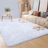 Alfombra Salon Grandes Shaggy Antideslizante Super Suave Pelo Largo Fluffy Alfombra Adecuado para la Decoración de Salas de Estar y Dormitorios (160 x 200 cm, Gris Blanco) - details 10