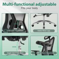 Apoyo Lumbar, Reposabrazos y Ajuste de Altura, Silla Oficina con Función Bloqueable 90 ° -130 ° , - details 4