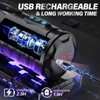 Masturbador masculino automático, Juguetes sexuales para hombres y adultos, juguete sexual masculino con 7 modos de empuje y 7 modos giratorios, coño de bolsillo - details 3