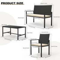 Juego de Muebles de Jardín al Aire Libre Conjunto de Mesa y Sillas de 4 Piezas - details 4