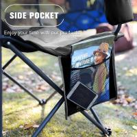 Silla de Camping Alta de 150kg Plegable, Resistente, Silla de Jardín con Bolsillo y Vasos - details 24