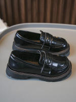 Zapatos de cuero para niñas, mocasines antideslizantes con gancho y bucle, color negro, para primavera y otoño, 2023 - details 13