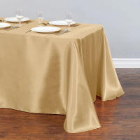145X275 Mantel de boda tela de satén Rectangular cubierta superpuesta negra mantel champán fiesta cena banquete Decorati - details 4