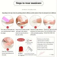 Puntas de Uñas Reutilizables con Brillo Francés Gradiente de Lustre, Set de Adhesivo Completo, Adecuado para Mujeres y Niñas - details 6