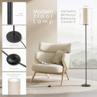 Lámpara de pie LED, lámpara de pie regulable para sala de estar, lámpara de pie con temperatura de 3 colores, lámpara de lectura con pantalla de lino e interruptor de pie - details 1