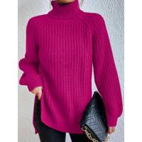 Suéteres de mujer, suéter informal de punto con cuello alto, tops, jerséis para mujer - details 4