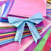 Papel Plegado de Origami Brillante 50pcs Doble Cara de Color Sólido con Perlas - details 1