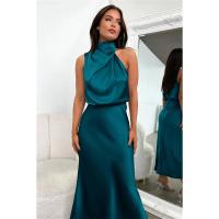 BUNO-Vestido largo sin mangas de satén de seda de gama alta para mujer, vestidos elegantes a la moda para celebridades, vestido de noche, ropa de fiesta para mujer - details 61