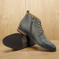 Botas para hombres Botas de cuero cómodas de tobillo de marca de moda para hombres - details 4