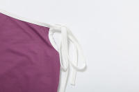 BUNO-Conjunto informal de 2 piezas para mujer, chándal, camisola con ribete blanco + pantalón corto de vendaje lateral, ropa de calle deportiva elástica a juego - details 15