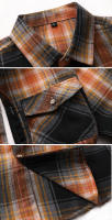 Camisa de manga larga a cuadros a rayas para hombre, camisas clásicas de oficina de un solo pecho, Camisa informal a la moda de otoño, 7XL - details 33