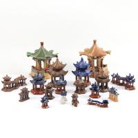 Piedras, accesorios de micropaisaje, modelo de bonsái rocalla, cenador, adorno pequeño, figuritas en miniatura artesanales de cerámica - details 5