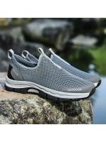 Zapatos de senderismo ligeros, transpirables y de doble capa, sin cordones, para exteriores, para hombre, talla grande 2025 - details 1