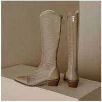 Botas de primavera y verano botas de malla de tacón grueso para mujer botas frescas huecas botas de malla fina transpirable de verano - details 11