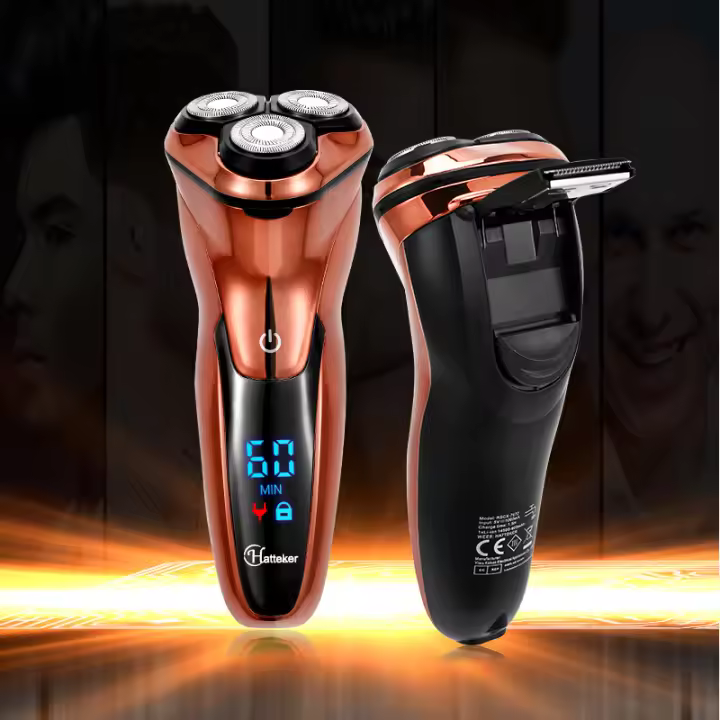 Máquina de afeitar Eléctrica 3D Recargable para Hombres-Húmedo y Seco - Pantalla LED - 1