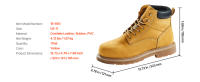 Botas de trabajo con punta de acero SucceBuy - Talla 10 del Reino Unido. Botas impermeables y antideslizantes para hombre con suela de goma transpirable, marrón amarillo - details 6