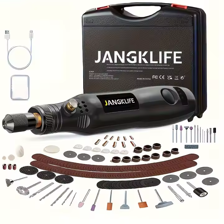 Mini amoladora, kit de herramientas rotativas con estuche, incluye accesorios para herramientas rotativas, cuenta con 3 ajustes de velocidad para proyectos de manualidades y bricolaje. - 1