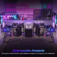 Soporte de Monitor Gamer en Forma de L 130x130cm Carbono Negro Para Estudio de Oficina Dormitorio - details 0