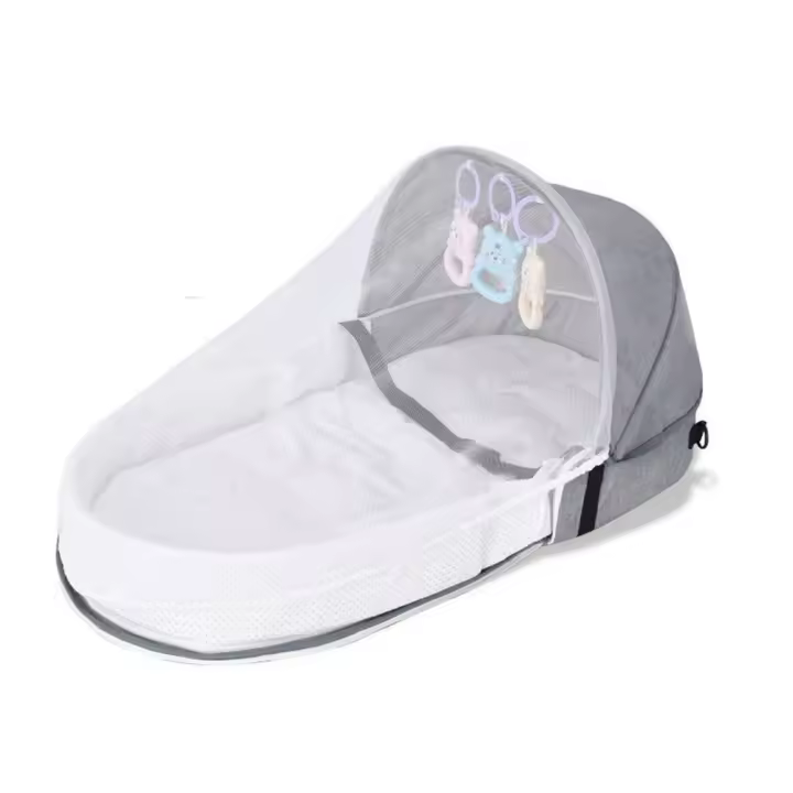 Cesta plegable para cuna de bebé, cama biónica para recién nacido con mosquitera, cuna portátil para bebé, parachoques, nido de viaje, para dormir - 1