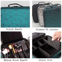 Moda Nueva Bolsa de Cosméticos con divisiones, bolso de maquillaje multifuncional portátil - details 3