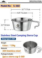 Taza para Sierra de acampada, 2 piezas, de acero inoxidable, tipo profundo, 450ml - details 1