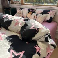 Juego de Ropa de Cama en Estilo Coreano Rosa Letras para Mujeres y Niñas Funda de Edredón Cubierta de Almohada de Tamaño Twin Full Queen Nordic - details 10