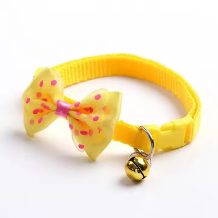 Collar de Mascotas Ajustable y Duradero Collar de Gato con Lazo Lindo Accesorio Suave para Cachorro - 1