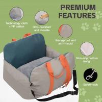 Asiento Imprescindible para Perros Impermeable con Bolsillos de Almacenamiento y Correa de Seguridad Clip-On Portador de Mascotas para Viajes en Coche Portátil hasta 25lbs - details 2