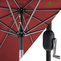 Sombrilla de Playa Grande Parasol Inclinable con Manivela Protección UV para Patio, Jardín, Piscina, Exterior Gris - details 30
