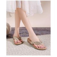 Sandalias Bohemias Mujer 2025 con Cristales - Punta Redonda y Suela Plana |   Zapatos de Verano Elegantes para Playa y Paseos Urbanos - details 12