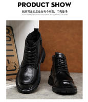 Nuevos y versátiles zapatos de cuero de terciopelo de caña alta botas cortas de moda - details 14