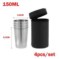 4 Unids/set botellas de agua de acero inoxidable para exteriores, maletas de transporte, senderismo, camping, picnic, barbacoa, tazas de café y cerveza, - details 3