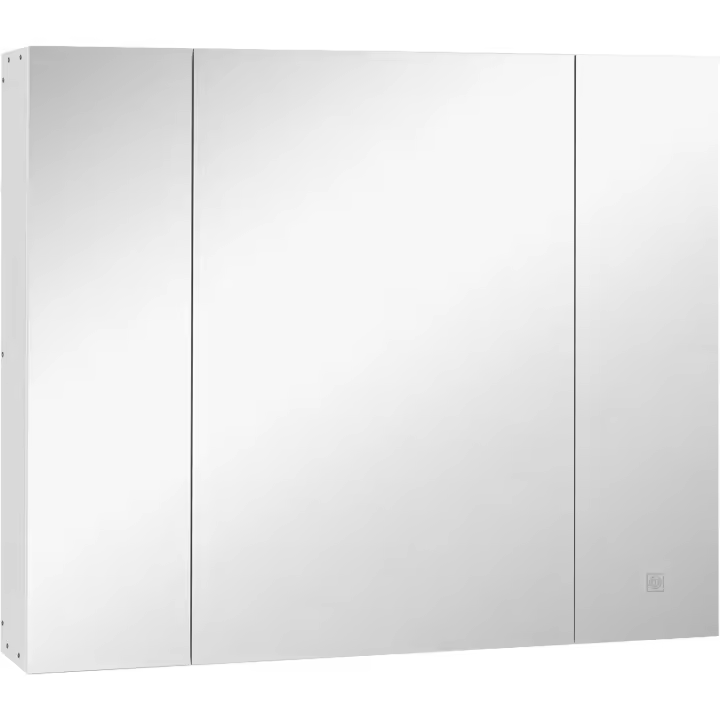 Armario de Baño con Espejo y Luces LED Armario con Espejo para Baño con Estantes Ajustables y USB Mueble para Baño Estilo Moderno 90x15x75 cm Blanco - 1
