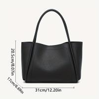INS Bolso de mano suave retro elegante de inspiración coreana para mujer - Correa de hombro ajustable, cierre magnético, bolso espacioso para el trabajo, compras, regalo del día de la madre (marrón claro/rojo/negro), bolso vintage, accesorio sofisticado - details 11