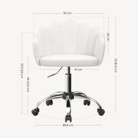 Silla Escritorio con Ruedas, Silla Ergonómica de Terciopelo con Respaldo, Sillón Lounge de Tocador - details 1