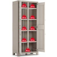Almacenamiento de Resina Impermeable 2 Puertas y 8 Baldos Ajustables en Altura Beige/Arena - details 4