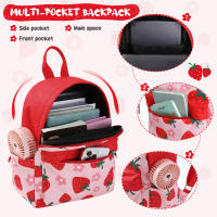 Mini mochila de fresa para mujer y niña, monedero ligero, informal, pequeña, viaje de compras - details 1