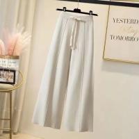 Pantalones de Pointa de Cintura Alta para Mujer Ajuste Suelto, Cinturón Elástico, Dos Cruces - details 6