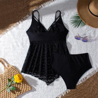 Nuevo traje de baño de playa conservador de talla grande dividido de dos piezas para mujer - details 7
