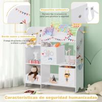 Estantería Infantil de Madera y Tela 5 Estantes y 2 Cajones Ideal para Dormitorio Salón Guardería - details 5