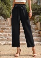 Pantalones de pierna ancha de moda de oficina de mujer de estilo clásico de cintura alta - details 8