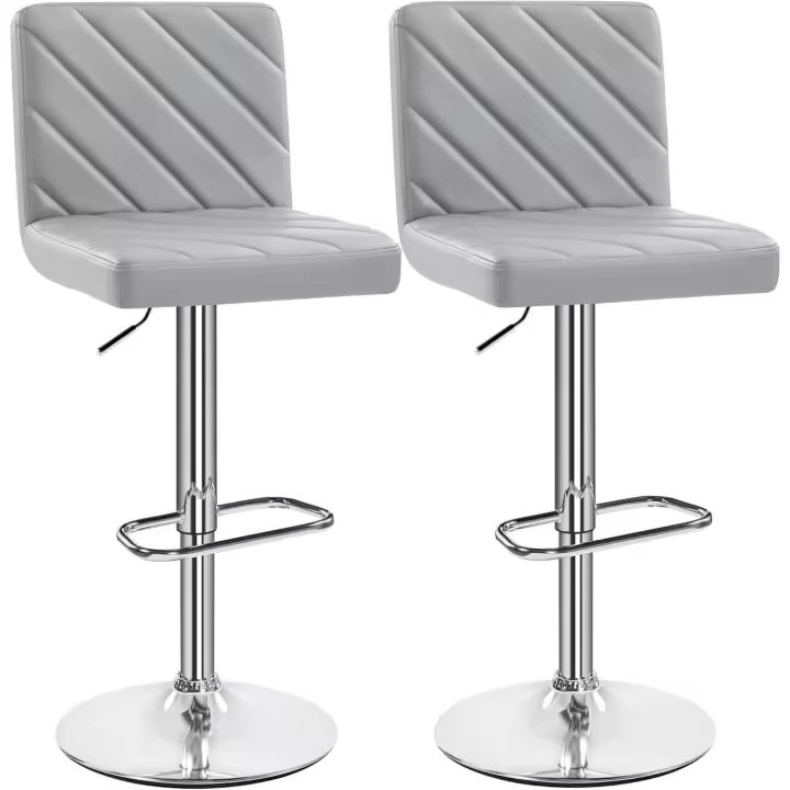 Taburetes de Bar Altura Ajustable 92-113,5cm Sillas de Bar Asientos Giratorios Diseño Moderno - 1