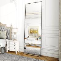 pie grande de 140 x 40 cm, espejo de cuerpo entero con marco de aluminio, para dormitorio, salón y cuarto de baño, dorado - details 16