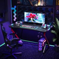 100x60cm Mesa Ornador Esport Ergonómico Marco Z Fibra Carbono Estable Fácil Montar Gancho Auriculares para Juegos Estudiar Trabajar - details 4