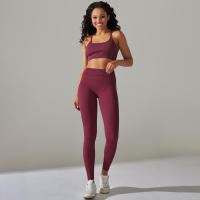 Hamidou-Conjunto de ropa deportiva de dos piezas para mujer, Leggings de cintura alta para gimnasio, Top corto, trajes deportivos de Fitness, ropa deportiva con lavado ácido - details 29