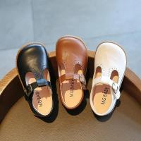 Zapatos de cuero con correa en T para niños, zapatos de princesa para niñas, zapatos planos transpirables para niños, negro, marrón, bebés pequeños, primavera y otoño - details 2
