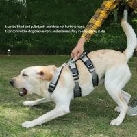 Arnés para perros grandes a prueba de explosiones con asa, correas de pecho ajustables duraderas para perros grandes, gris, L - details 3
