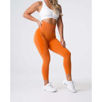 Leggings deportivos de cintura alta para mujer NVG de spandex con pantalones interiores suaves para ropa de gimnasio y fitness. - details 4