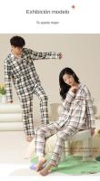 Pijamas 100% Algodón Estilo Casual para Hombre y Mujer Conjunto de 2 Piezas - details 7
